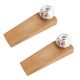 2 Pieces White Floral Leafy Painted Wooden Door Stopper